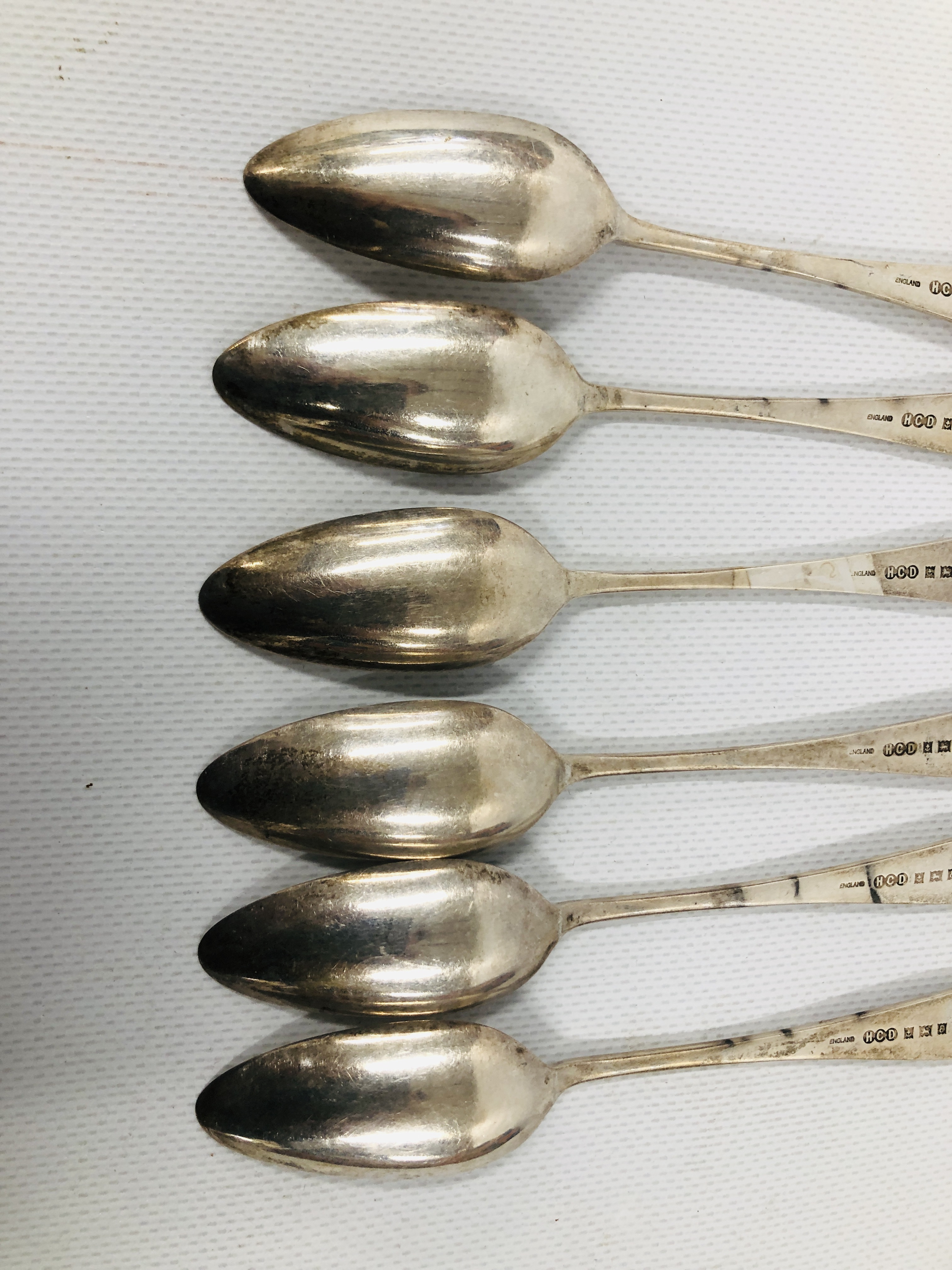 SET OF SIX SILVER GRAPEFRUIT SPOONS, BIRMINGHAM 1954. - Image 6 of 9