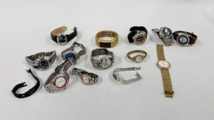 COLLECTION OF 14 GENTS AND LADIES WRIST WATCHES TO INCLUDE MARKED ADIDAS, FOSSIL, SEKONDA,