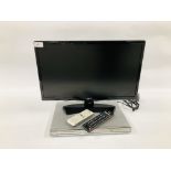 LG 22 INCH TELEVISION, REMOTE AND CABLES MODEL 22TK41OV,