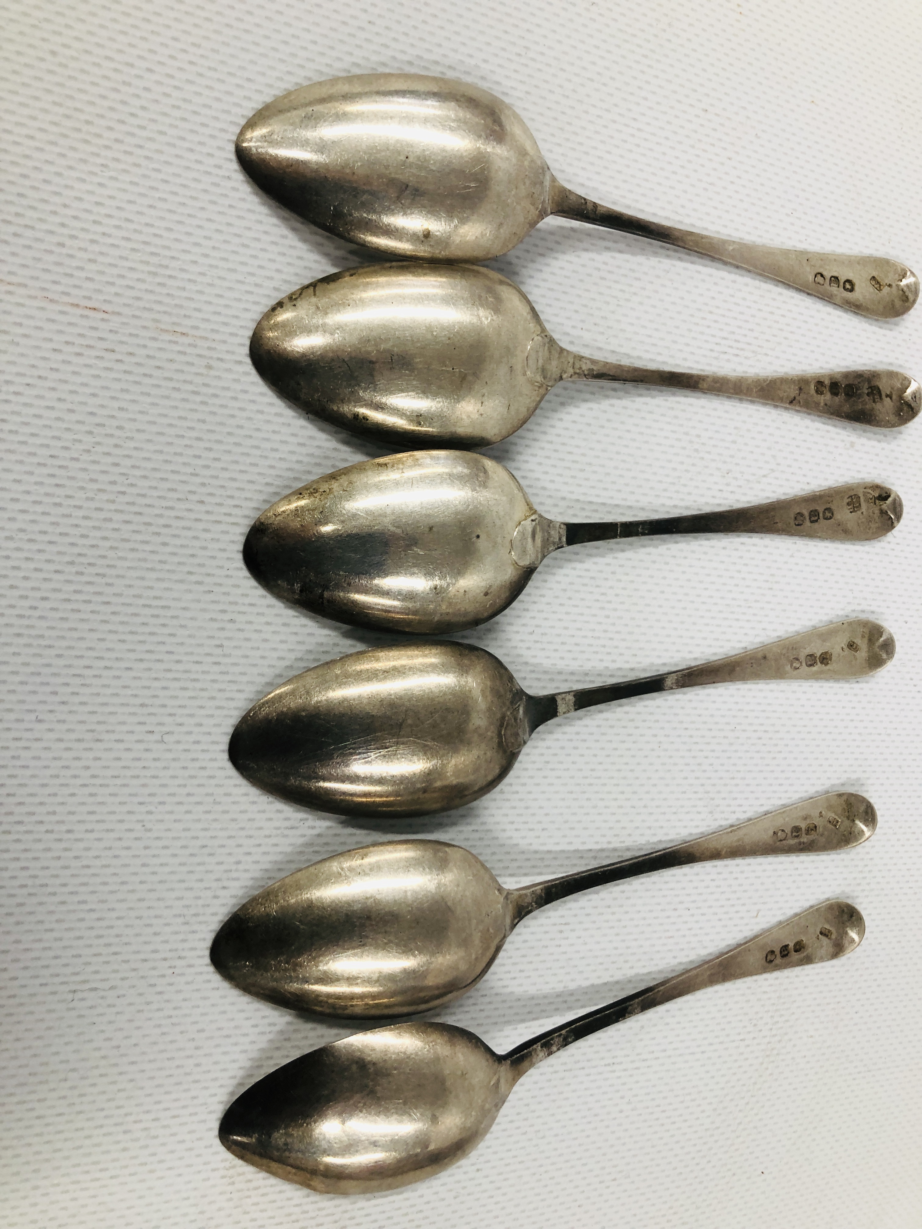 SET OF SIX SILVER GEORGE IV BRIGHT CUT TEA SPOONS, LONDON 1816. - Image 6 of 9