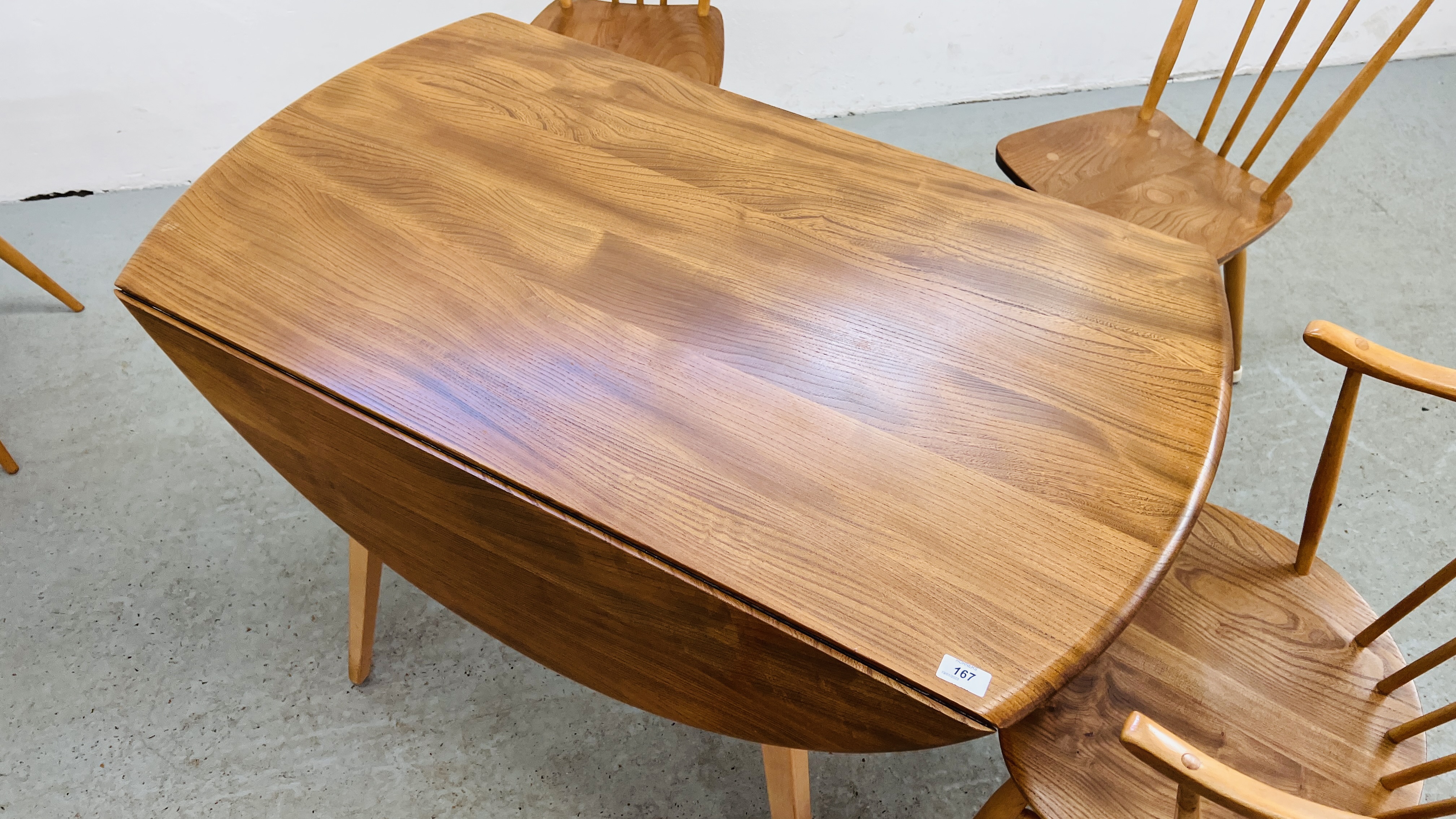 ERCOL DROP FLAP DINING TABLE, W 113CM, D 63CM, EXTENDED 122CM, - Image 23 of 26