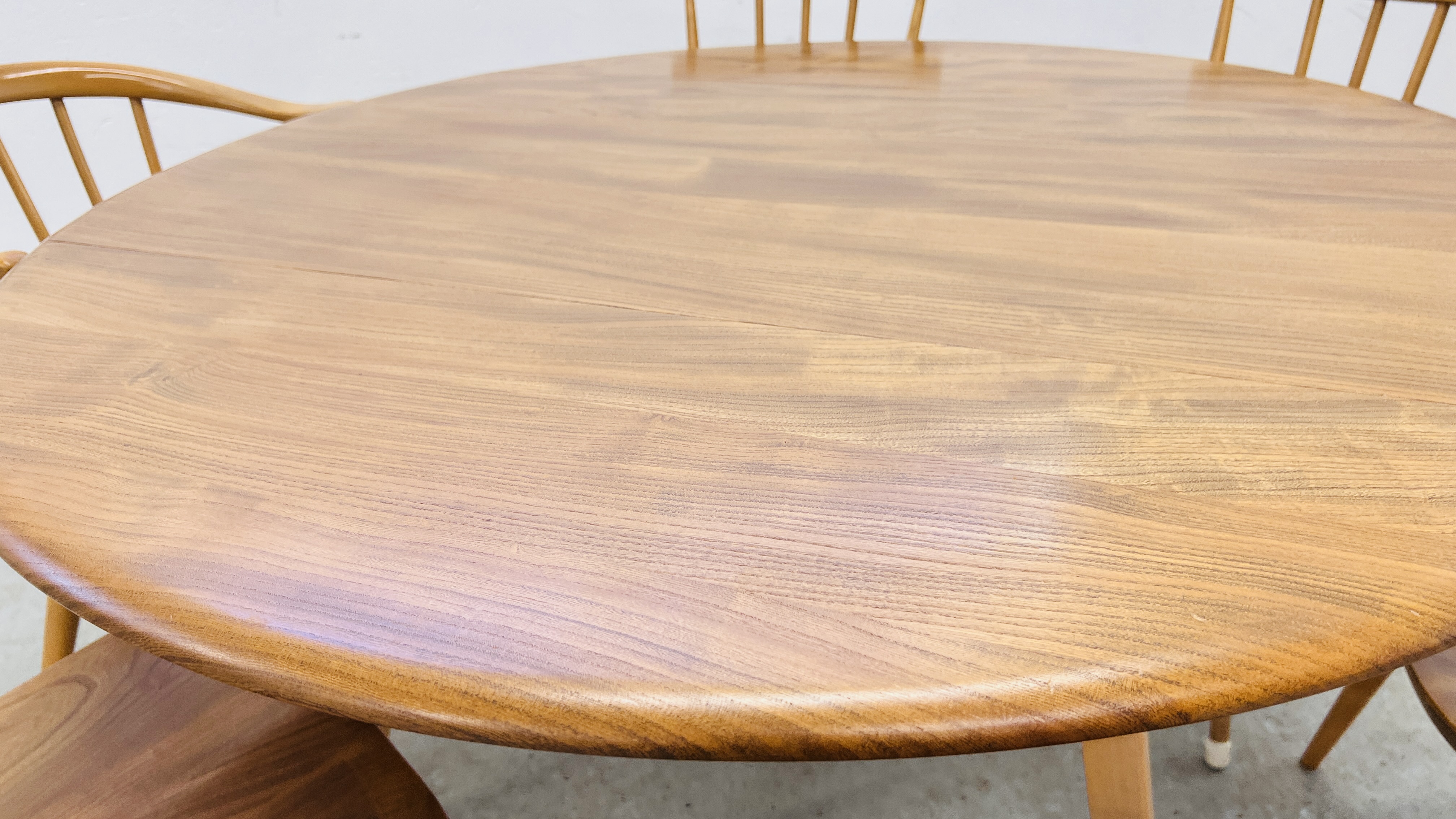 ERCOL DROP FLAP DINING TABLE, W 113CM, D 63CM, EXTENDED 122CM, - Image 5 of 26