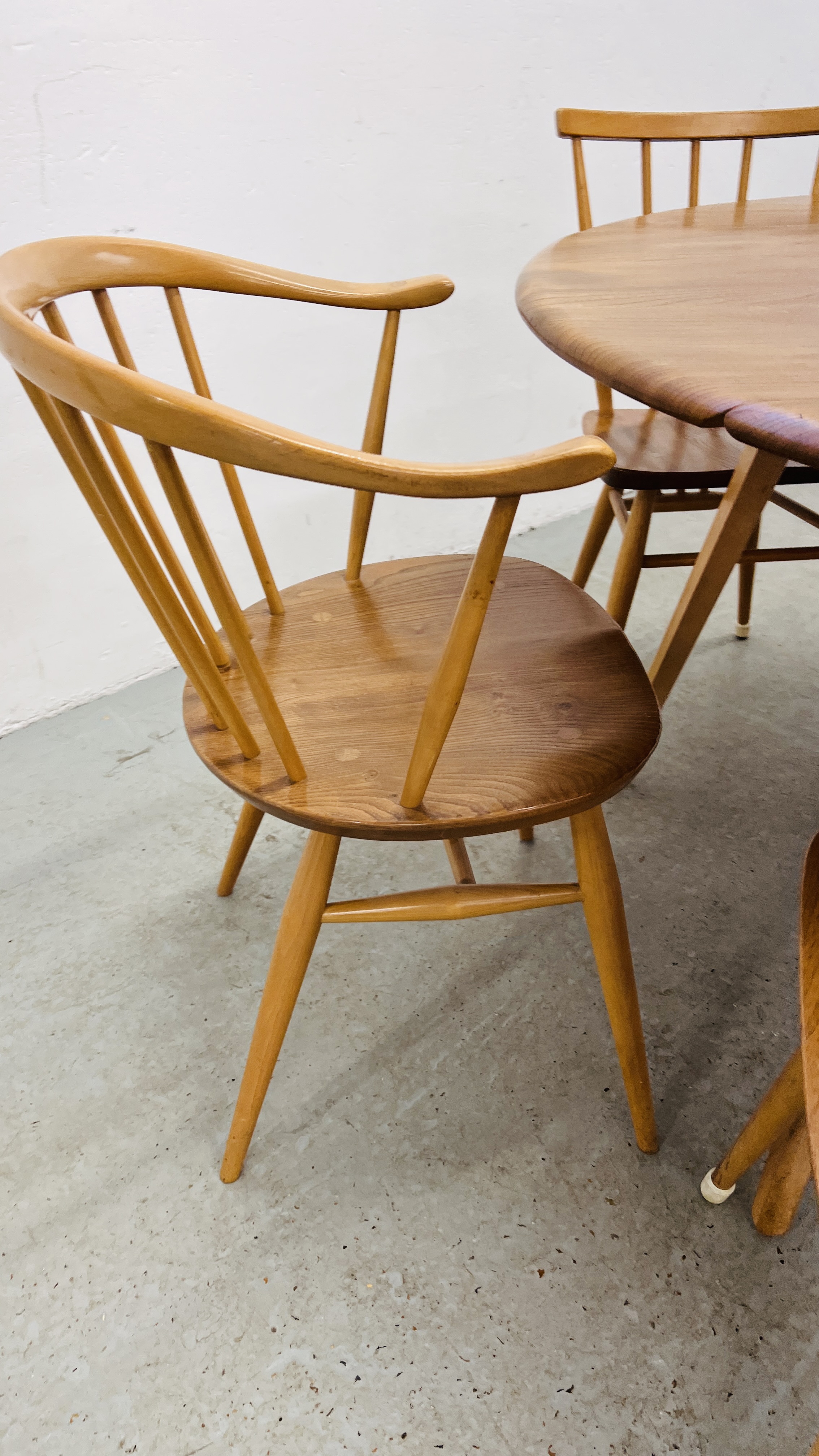 ERCOL DROP FLAP DINING TABLE, W 113CM, D 63CM, EXTENDED 122CM, - Image 8 of 26