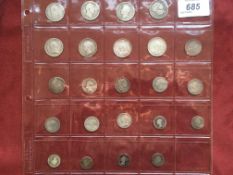 SMALL COLLECTION OF SILVER SHILLINGS, SIXPENCES AND GROATS, VICTORIAN OR EARLIER,