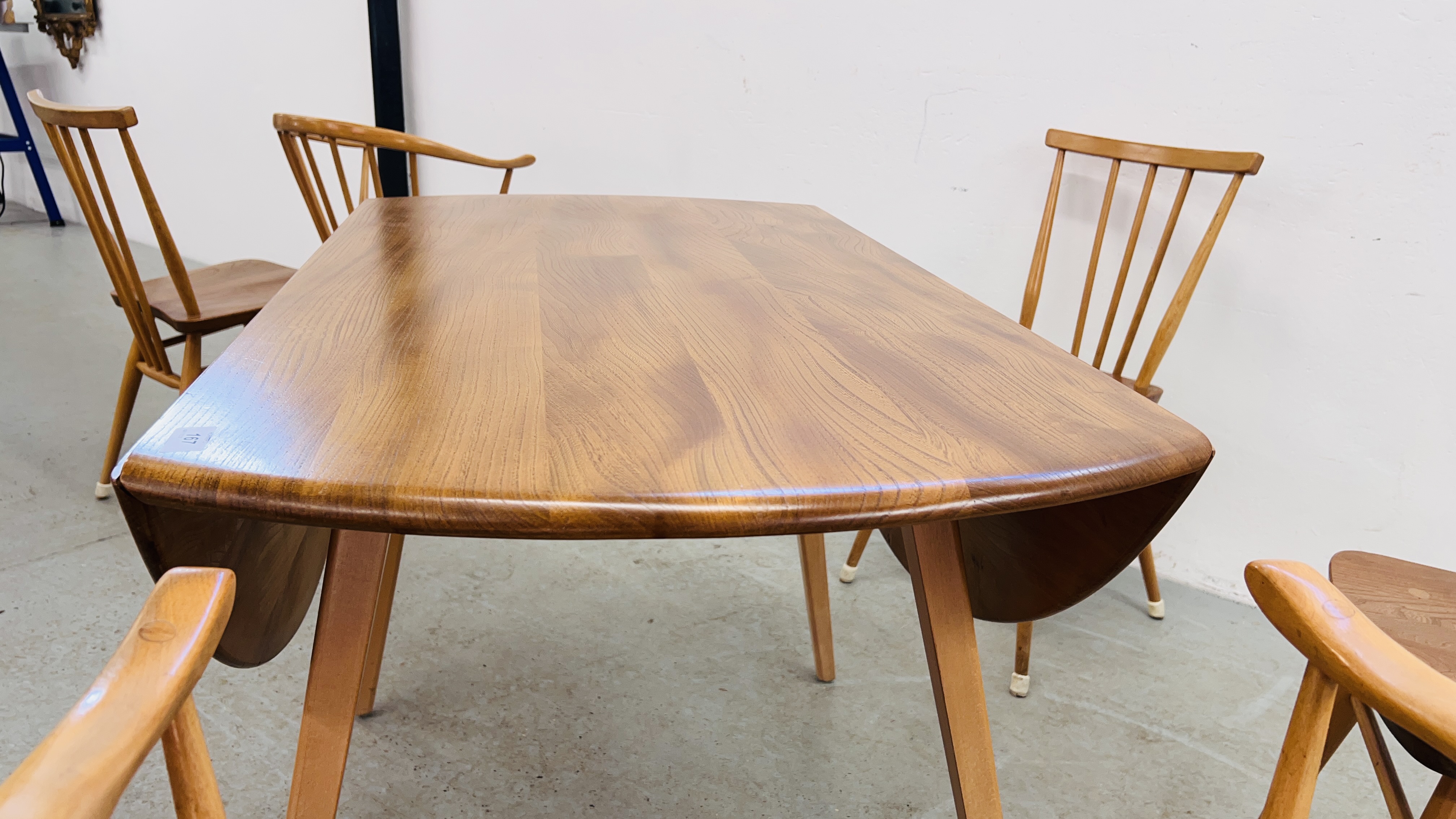 ERCOL DROP FLAP DINING TABLE, W 113CM, D 63CM, EXTENDED 122CM, - Image 26 of 26