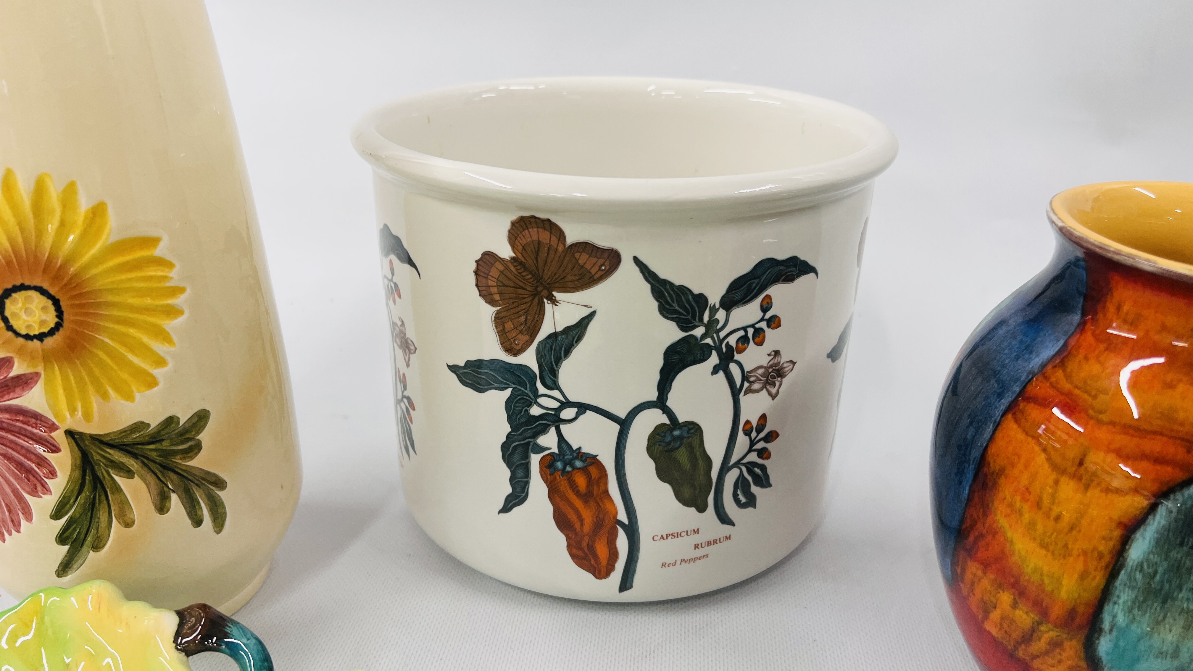 A POOLE POTTERY VASE, A BOTANICAL GARDENS JARDINIERE, - Image 3 of 6