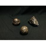 A GROUP OF 3 METEORITE EXAMPLES FROM AROUND THE WORLD, VARIOUS COMPOSITIONS AND SIZES,