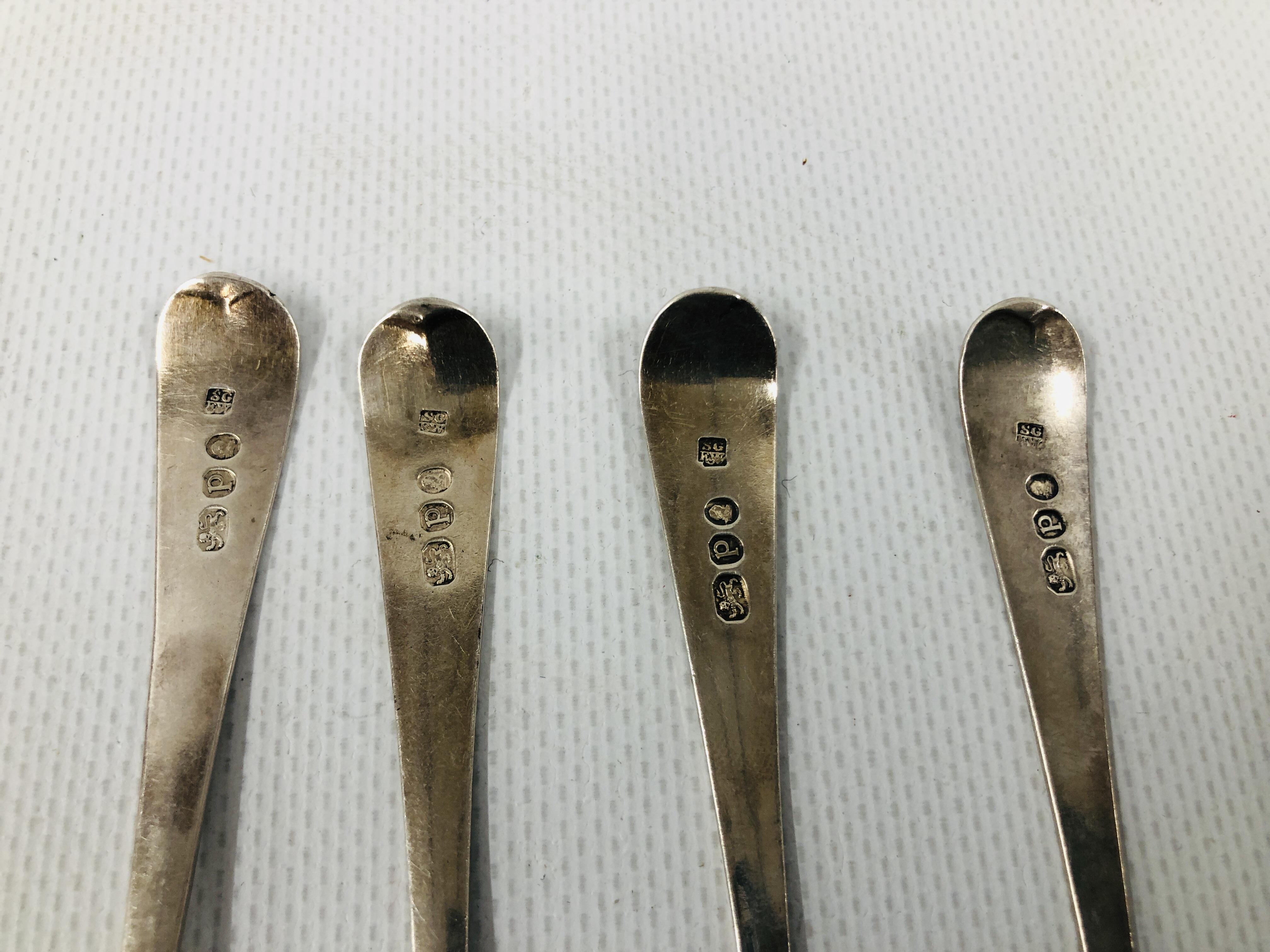 SET OF SIX SILVER GEORGE IV BRIGHT CUT TEA SPOONS, PROBABLY LONDON 1810. - Image 7 of 8