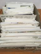 BOX OF GB FIRST DAY COVERS, MANY SPECIAL POSTMARKS.
