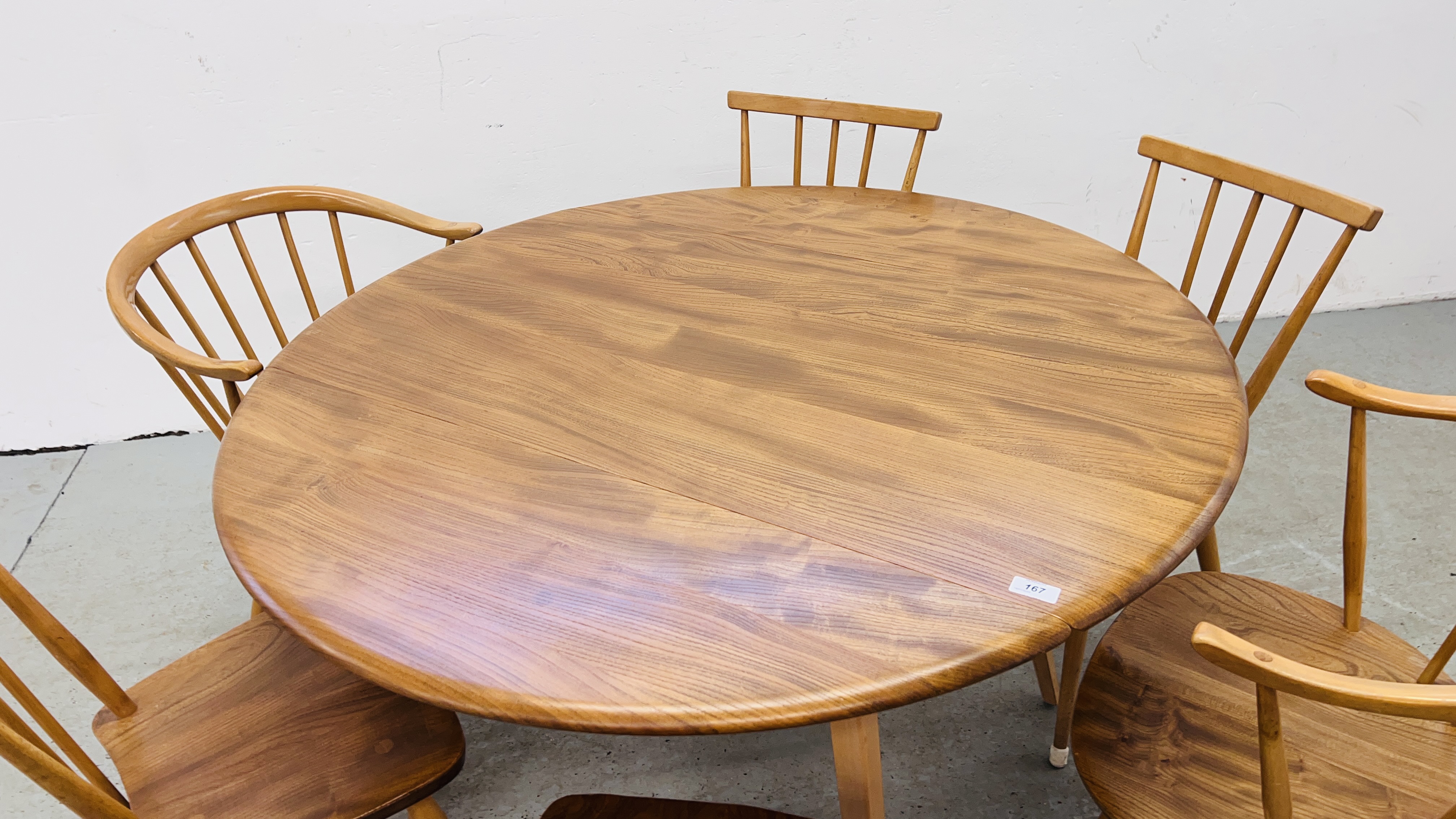 ERCOL DROP FLAP DINING TABLE, W 113CM, D 63CM, EXTENDED 122CM, - Image 2 of 26