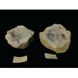 CALCITE CRYSTALS IN A QUARTZ LINED GEODE FROM KEOKULK,