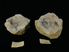 CALCITE CRYSTALS IN A QUARTZ LINED GEODE FROM KEOKULK,