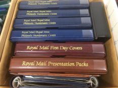 THREE BOXES STAMP AND COVER ALBUMS INCLUDING GOOD CONDITION ROYAL MAIL PNC (4),