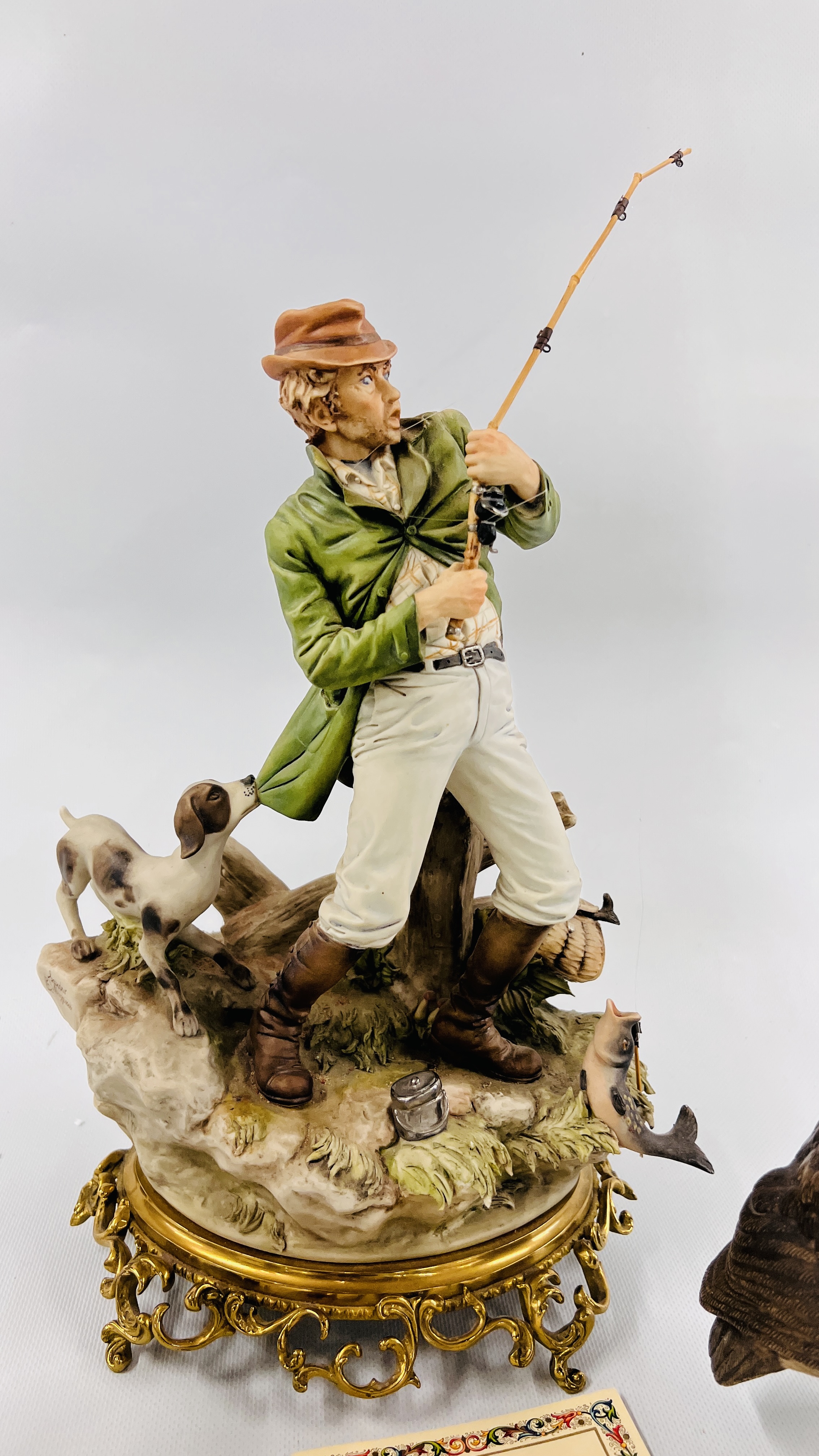 CAPO-DI-MONTE FIGURE STUDY "THE FISHERMAN" WITH CERTIFICATE AUTHENTICITY (ROD A/F) HEIGHT 35CM - Image 5 of 13