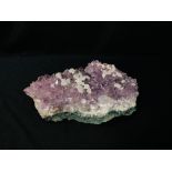 AN AMETHYST QUARTZ CRYSTAL CLUSTER, L 24CM X W 17CM.