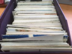 BOX OF OLD POSTCARDS, JAPAN, CANADA, WROXHAM RP, HOLD TO LIGHT, TIM BROWNE COMIC ETC.