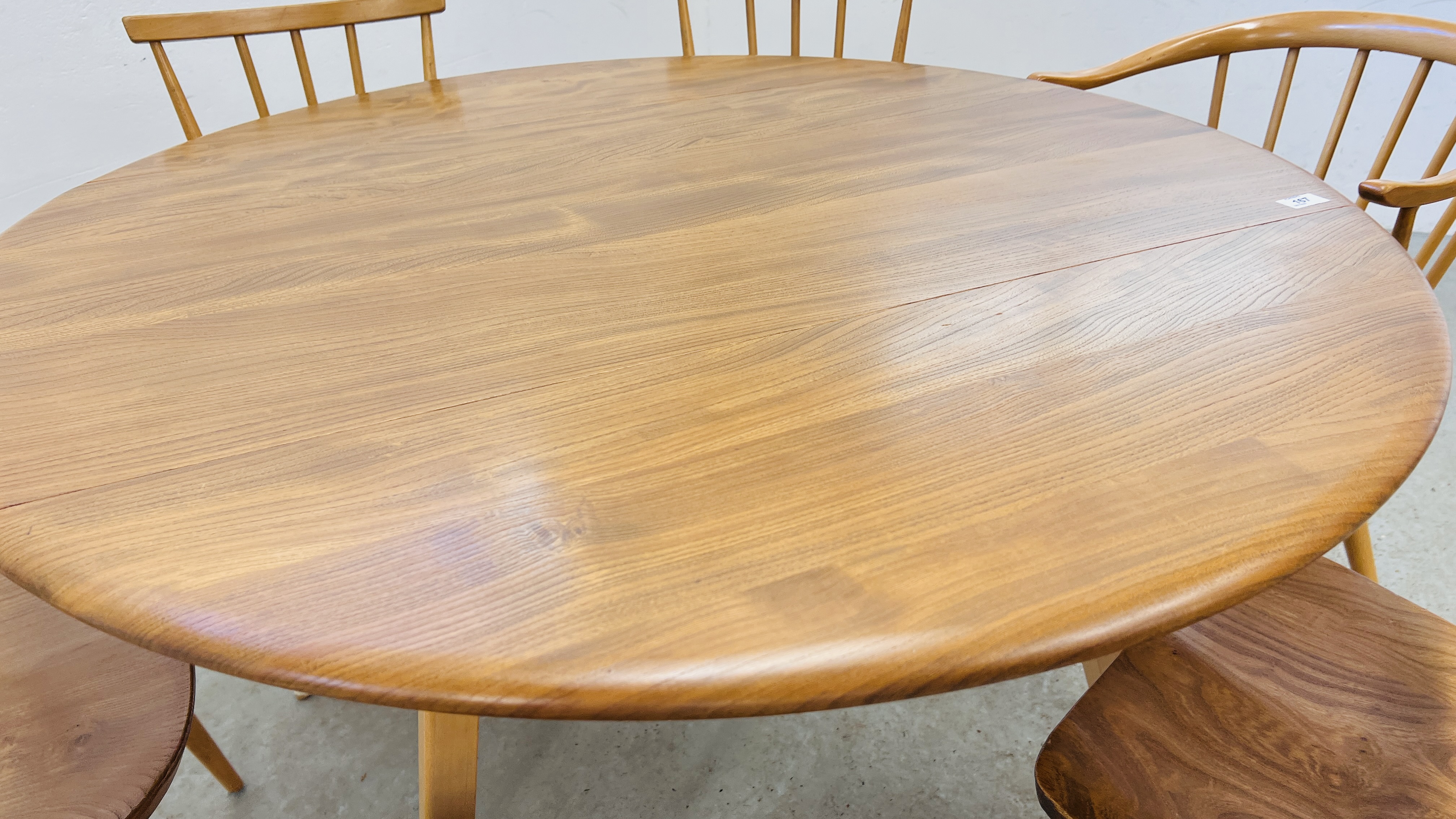 ERCOL DROP FLAP DINING TABLE, W 113CM, D 63CM, EXTENDED 122CM, - Image 6 of 26