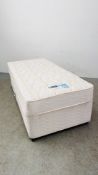 SILENTNIGHT SINGLE DIVAN BED DRAWER BASE JADE MIST MIRACOILE MATTRESS ALONG WITH A BUTTON BACK