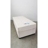 SILENTNIGHT SINGLE DIVAN BED DRAWER BASE JADE MIST MIRACOILE MATTRESS ALONG WITH A BUTTON BACK