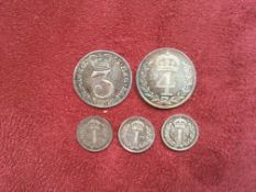 MAUNDY COINS, 1763 3d, 1900 4d, 1905,