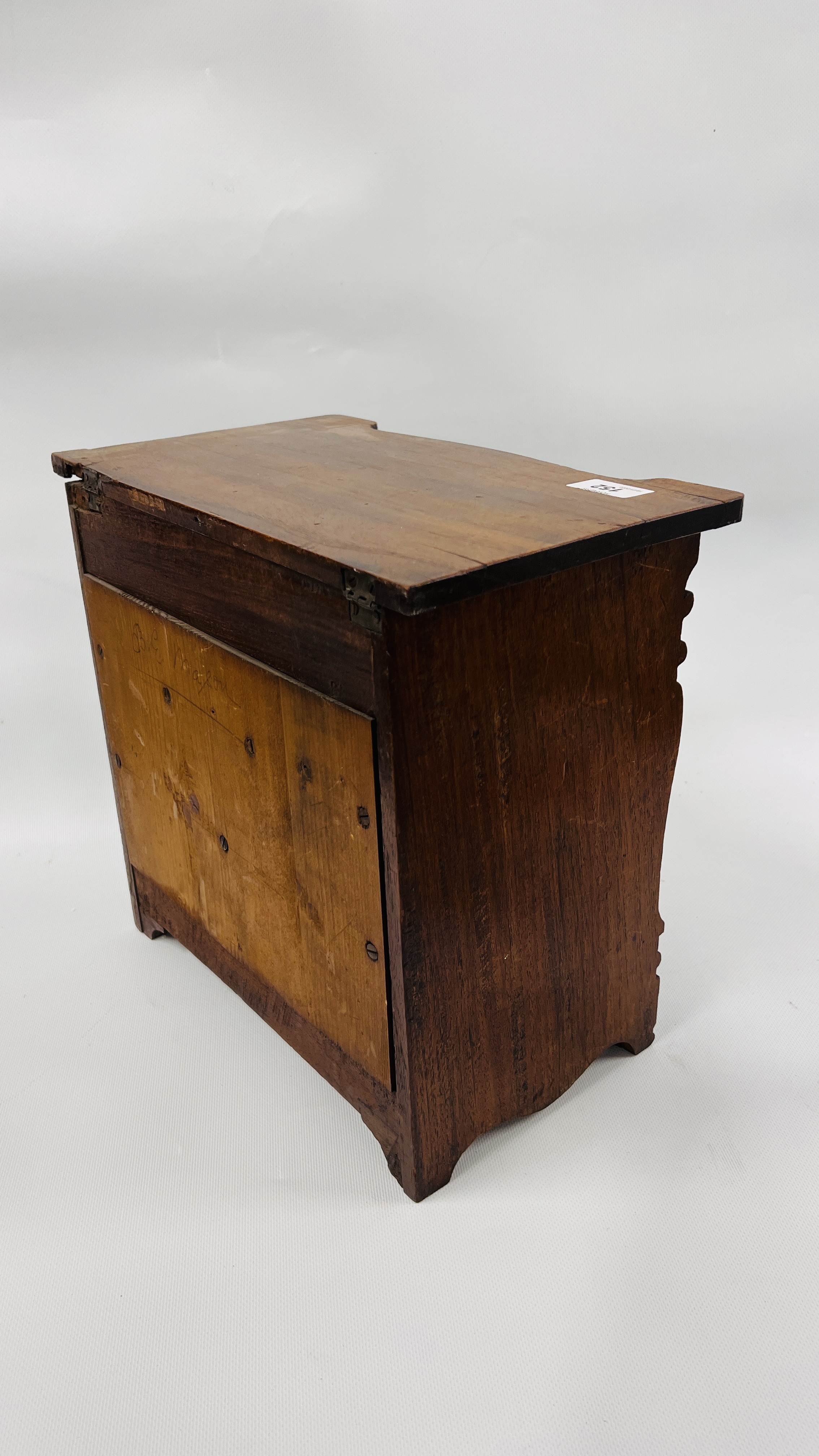 A MINIATURE HARDWOOD MULTI DRAWER CHEST WITH HINGED TOP - WOULD BE IDEAL FOR SEWING ACCESSORIES - Image 9 of 9