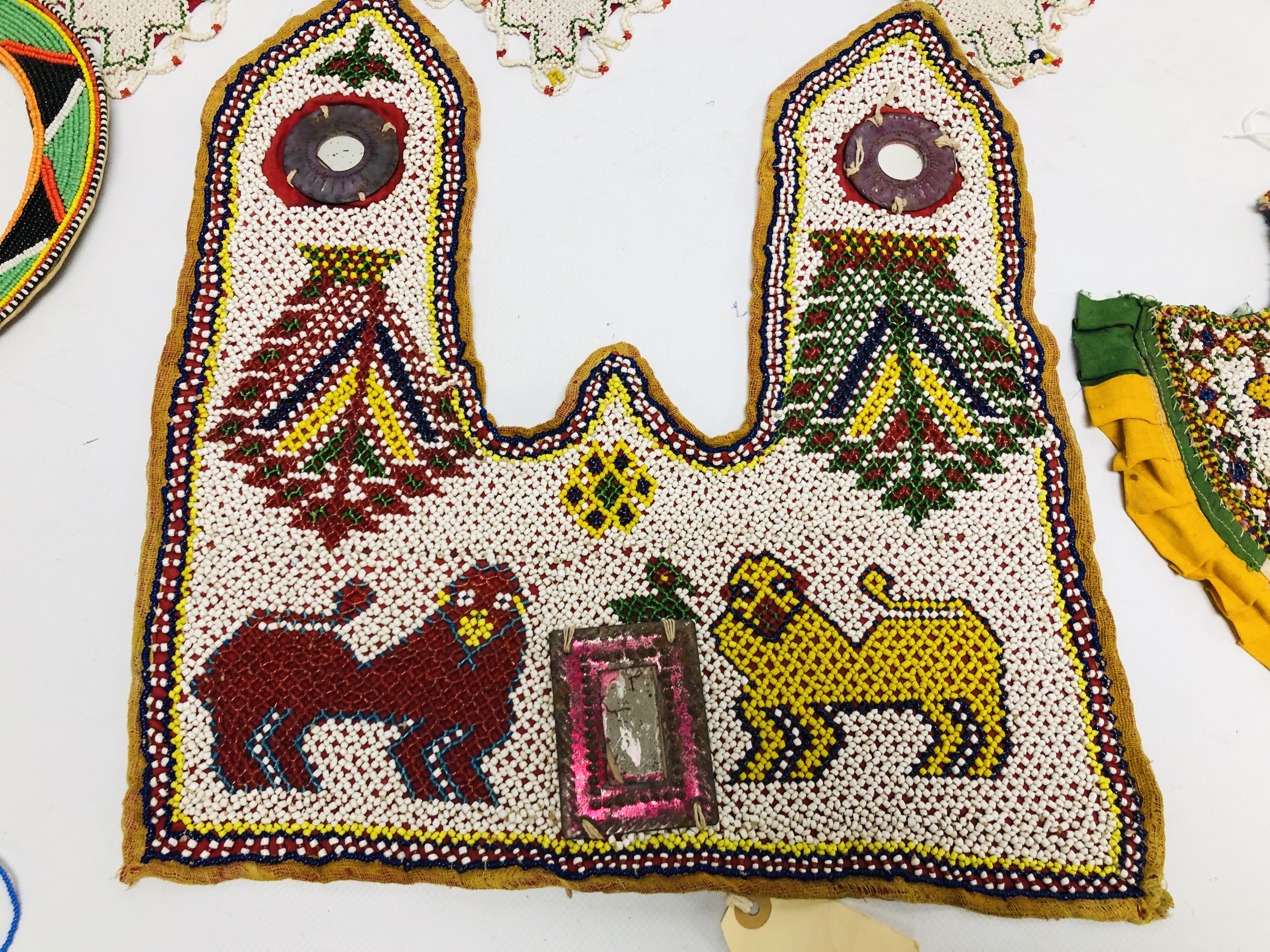 A COLLECTION OF INDIAN INSPIRED BEAD WORK EXAMPLES TO INCLUDE A TRIBAL NECK COLLAR. - Image 3 of 7