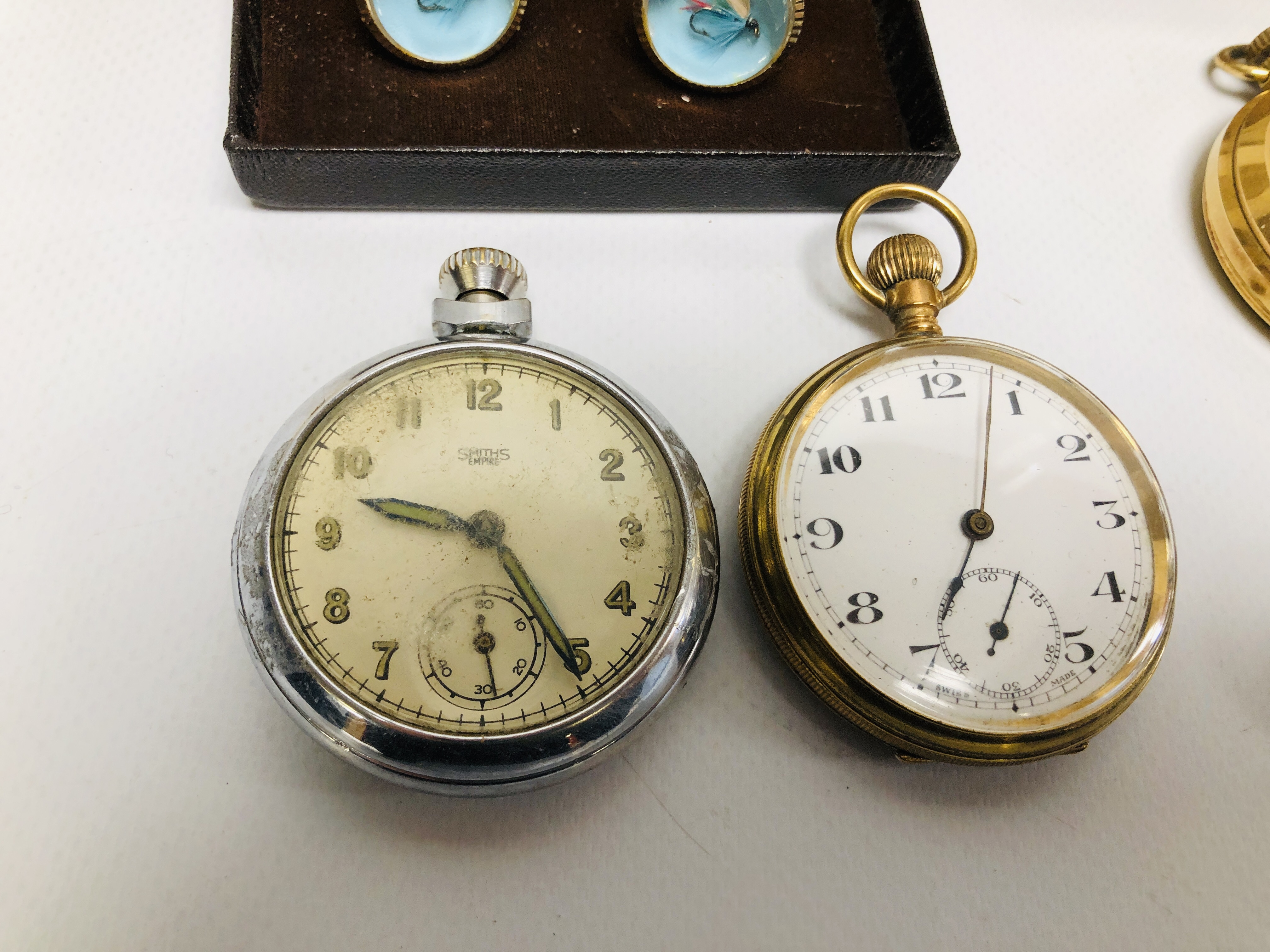 A GROUP OF 3 VINTAGE POCKET WATCHES TO INCLUDE 2 MARKED SMITHS, EUROPA TRAVEL CLOCK, - Image 2 of 8