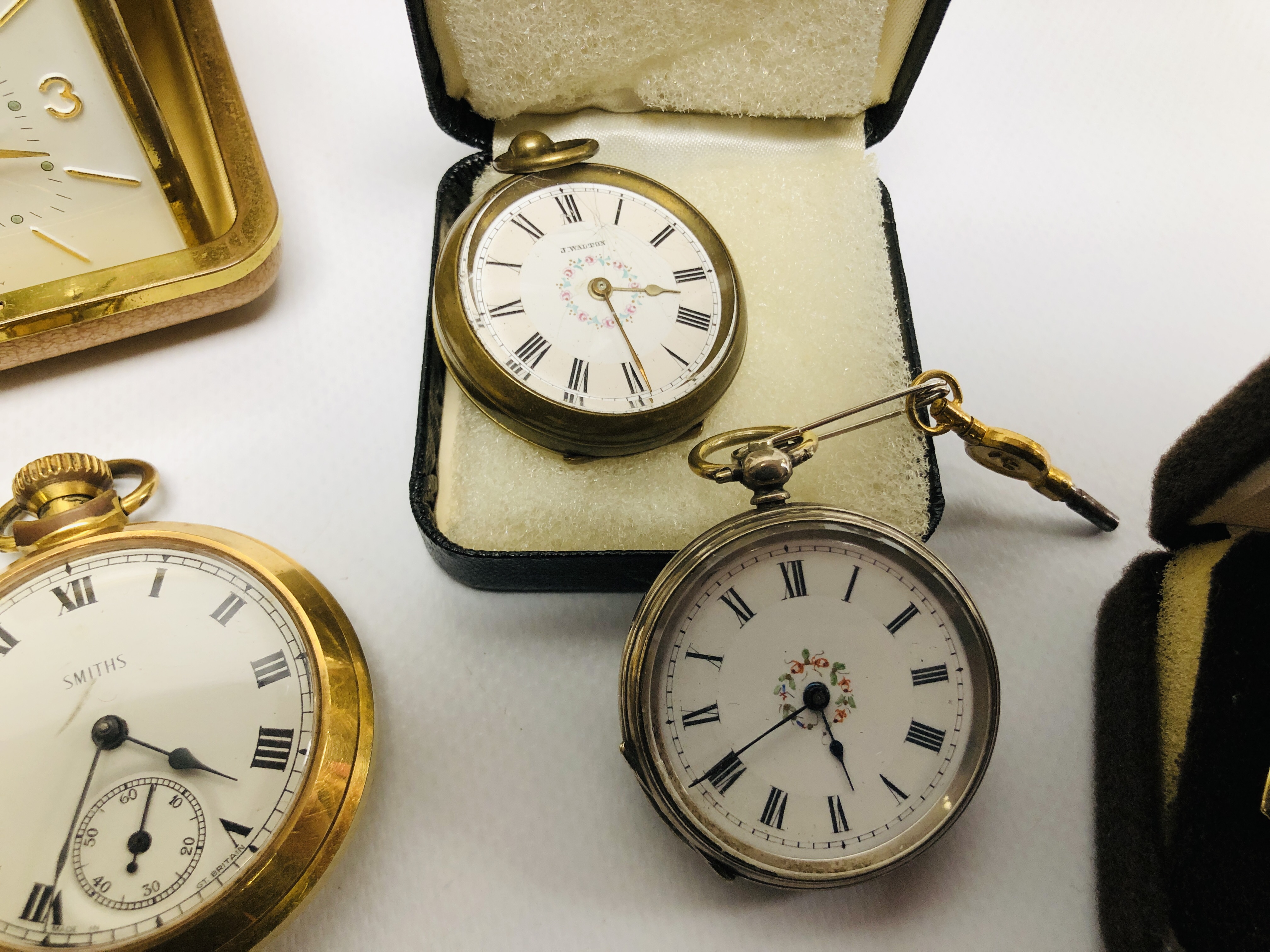 A GROUP OF 3 VINTAGE POCKET WATCHES TO INCLUDE 2 MARKED SMITHS, EUROPA TRAVEL CLOCK, - Image 5 of 8