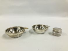 A PAIR OF SILVER WINE TASTERS, BIRMINGHAM ASSAY MAKER S.B.