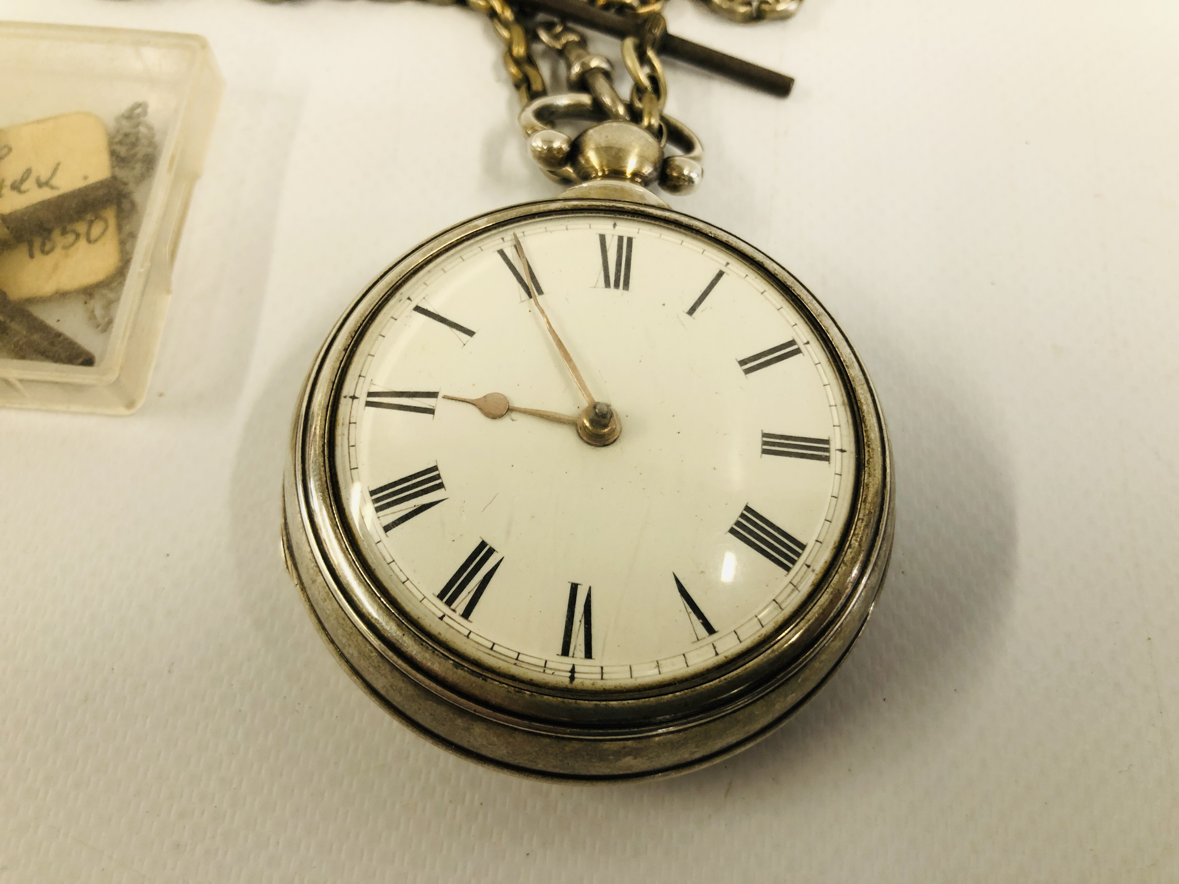 ANTIQUE SILVER PAIR CASED POCKET WATCH, VERGE MOVEMENT, - Image 2 of 13