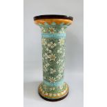 A C19TH JARDINIERE STAND IN DOULTON STYLE - HEIGHT 50CM.