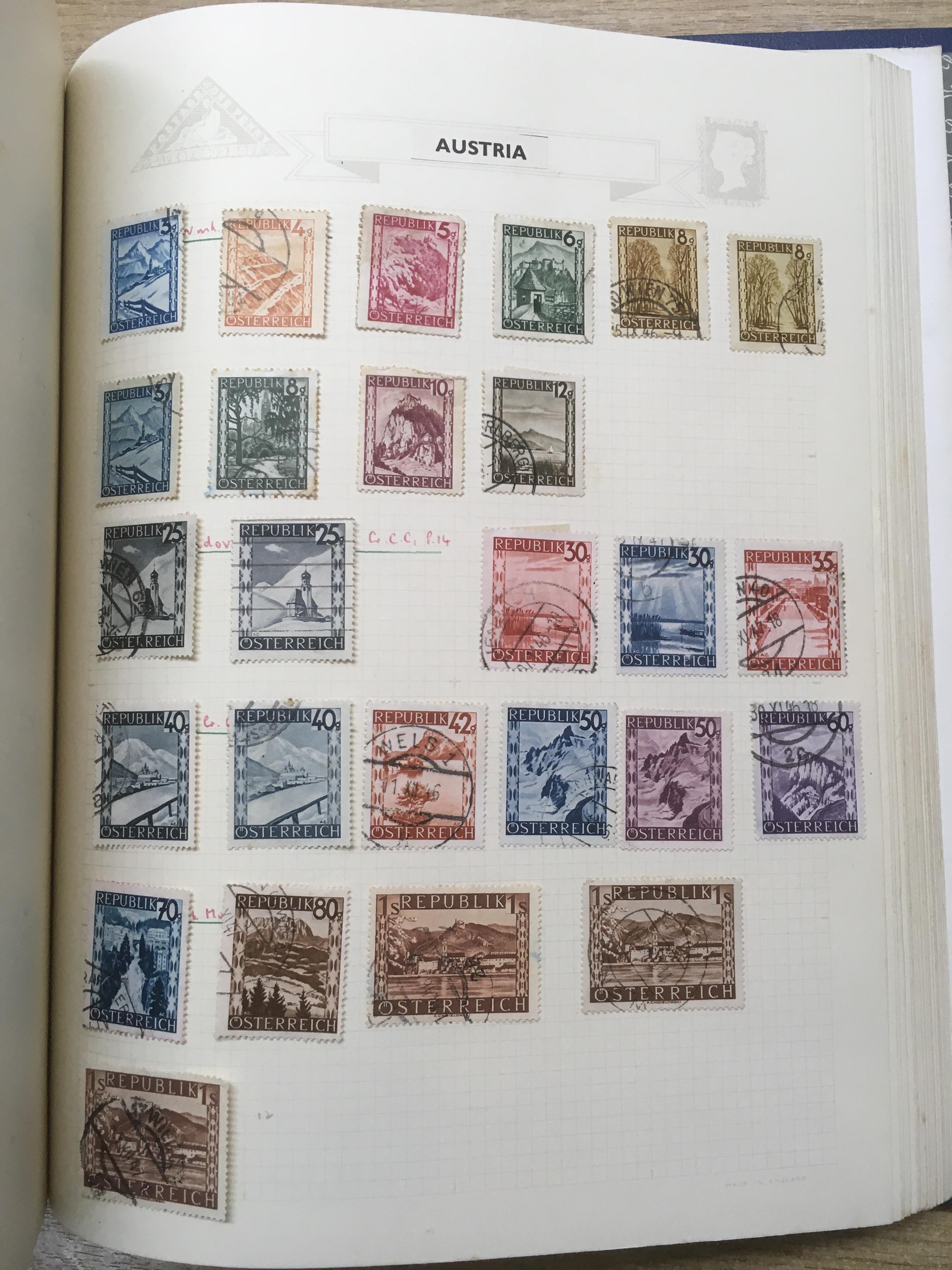 BOX OF STAMP COLLECTIONS IN FIVE VOLUMES AND LOOSE, TITANIC SOUVENIR COLLECTION, AUSTRIA, - Image 6 of 10