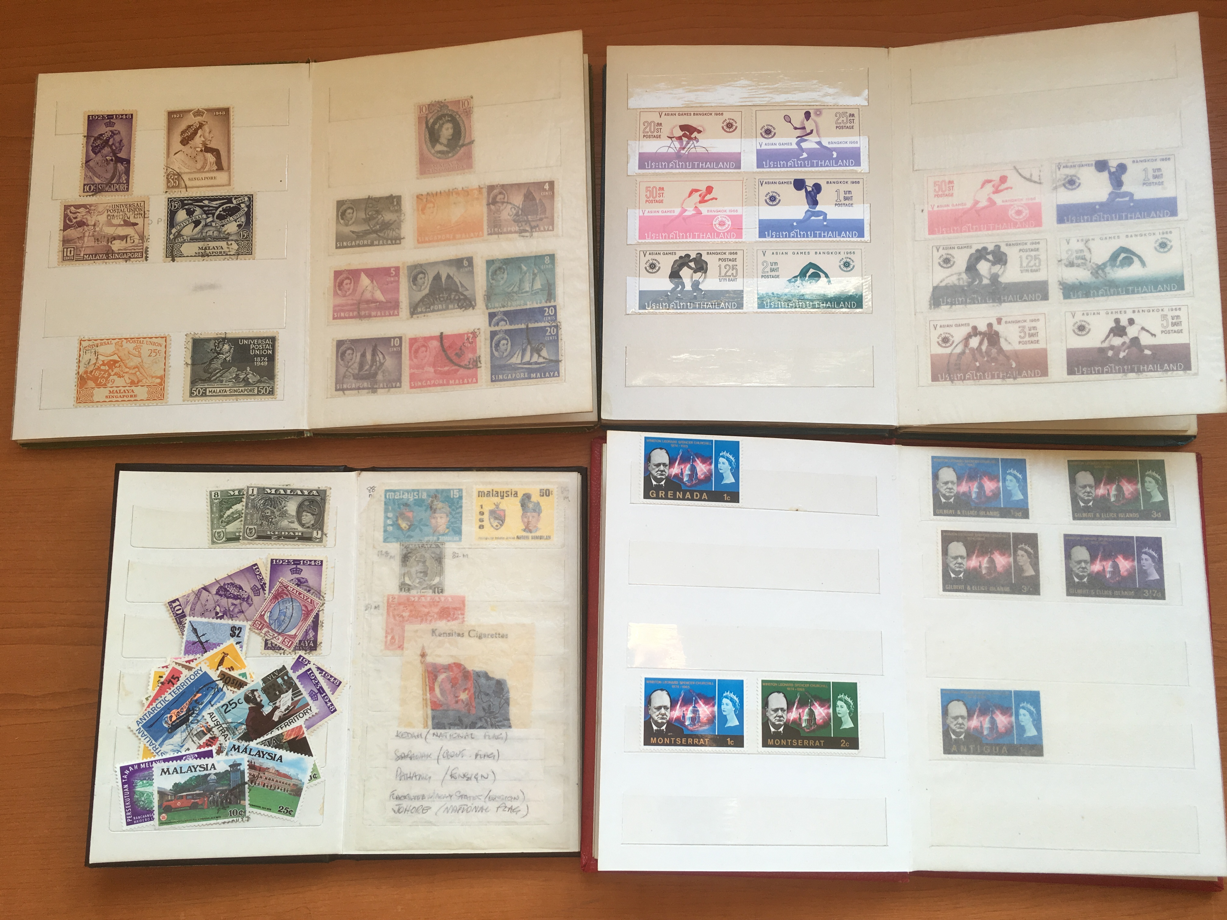 BOX OF STAMPS IN NINE VOLUMES AND LOOSE, NEW ZEALAND, MALAYA, SINGAPORE ETC. - Image 2 of 3