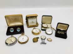 A GROUP OF 3 VINTAGE POCKET WATCHES TO INCLUDE 2 MARKED SMITHS, EUROPA TRAVEL CLOCK,