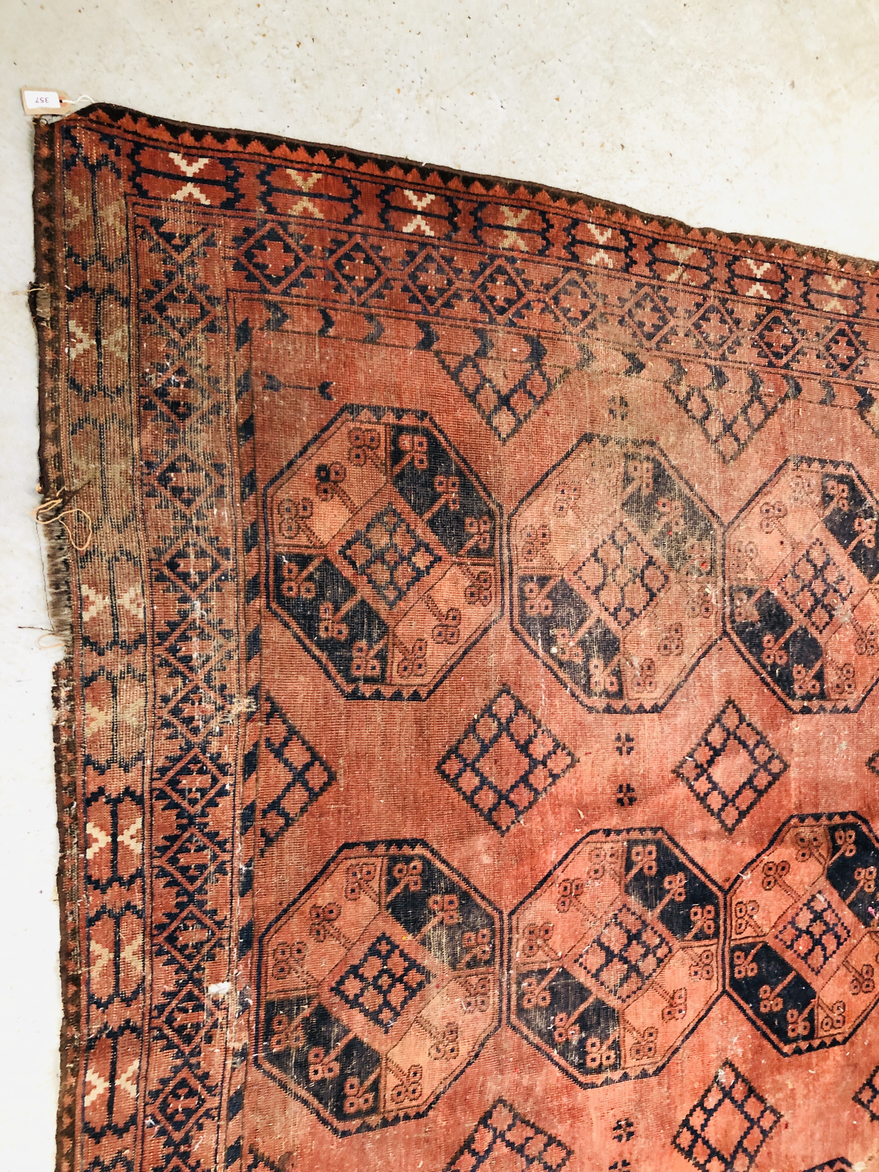 AN AFGHAN CARPET (REQUIRES ATTENTION) - Image 9 of 10