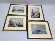 A GROUP OF 4 FRAMED AND MOUNTED PASTELS OF LOCAL INTEREST BEARING SIGNATURE PAUL SHREEVE