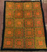 LARGE EASTERN HAND WORK EMBROIDERY THROW, L 255CM X W 200CM.