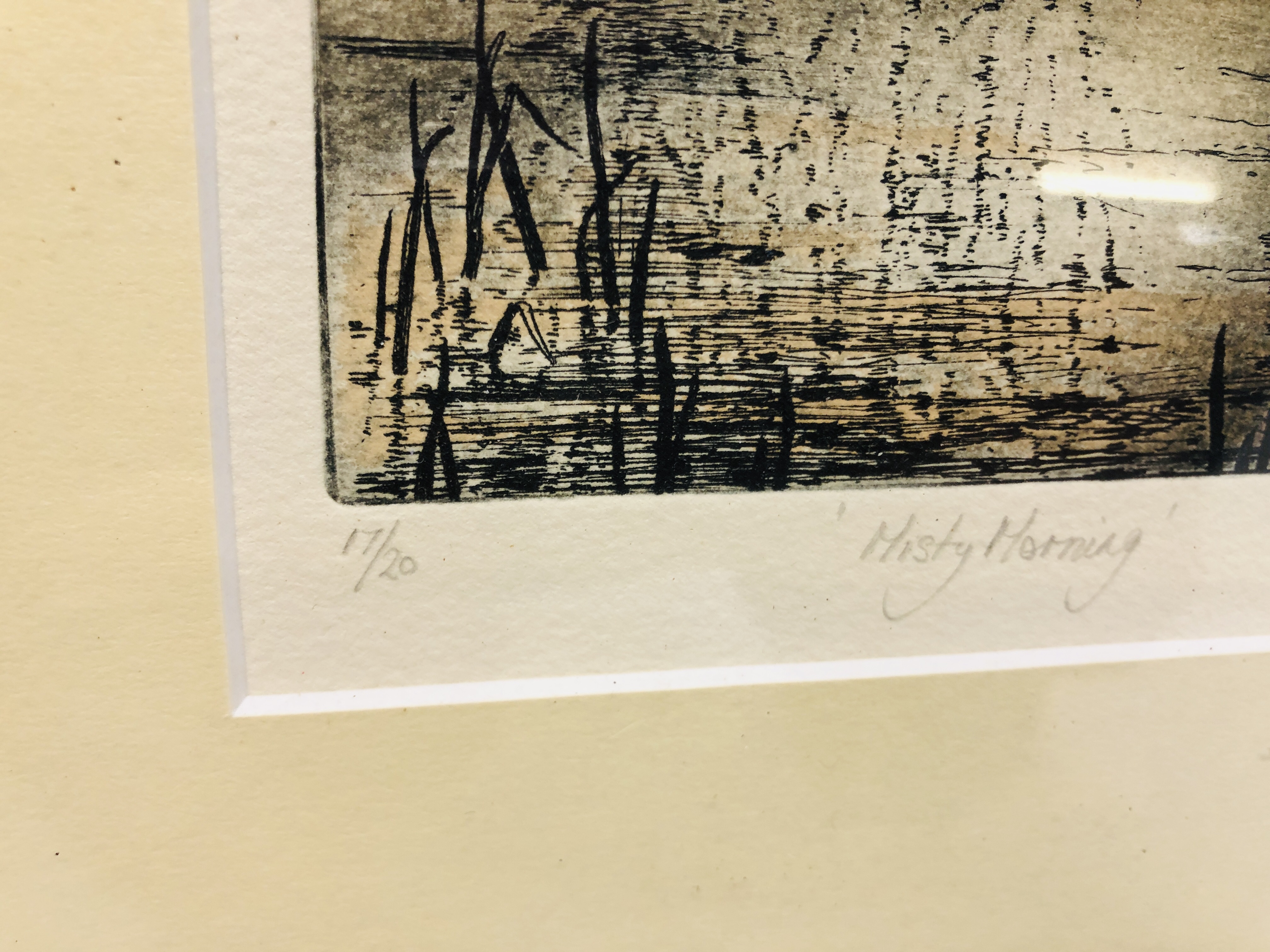 TWO FRAMED AND MOUNTED LIMITED EDITION ETCHINGS TO INCLUDE "MISTY MORNING" 17/20, W 13. - Image 6 of 7