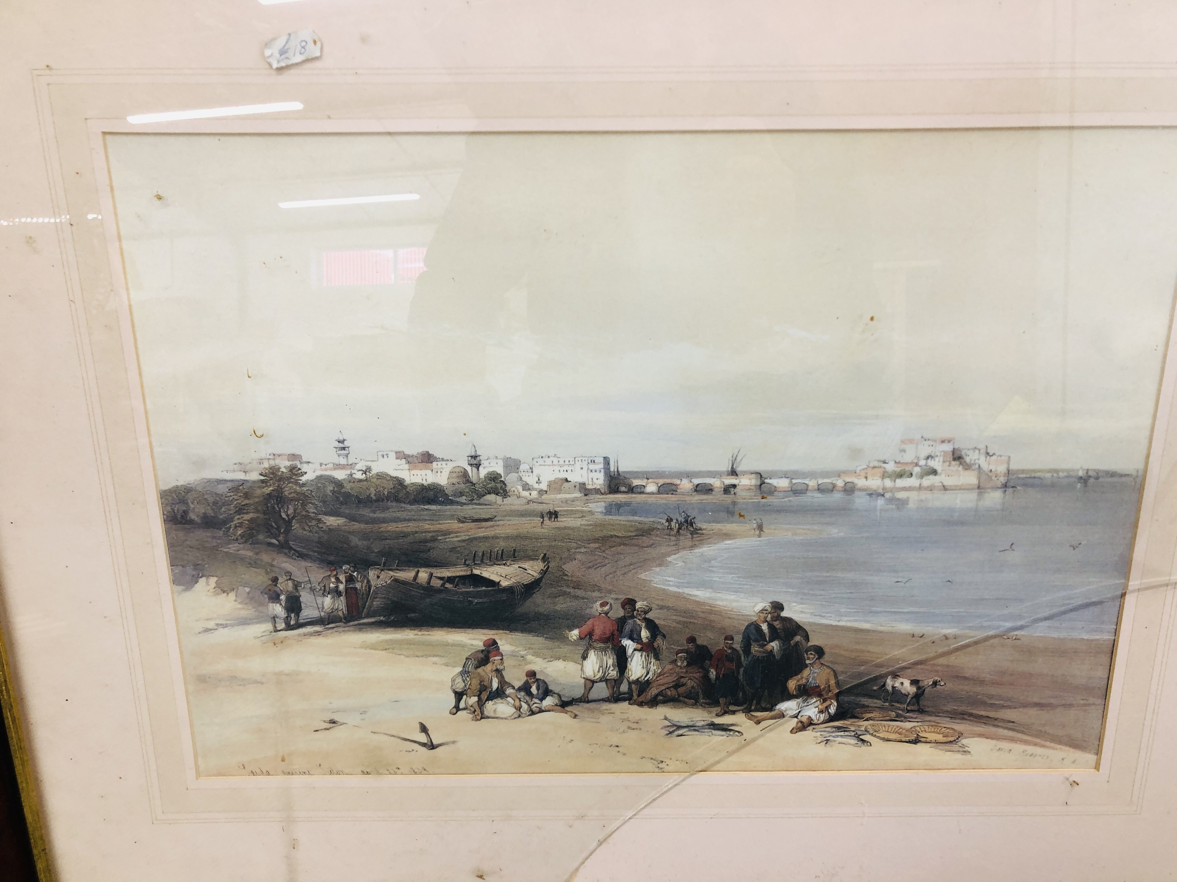 A GROUP OF 8 FRAMED WATERCOLOUR AND PRINTS TO INCLUDE BOATS IN A SETTLED SEA BEARING SIGNATURE R - Image 12 of 15