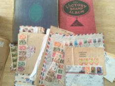 STAMP COLLECTIONS IN STRAND AND VICTORY ALBUMS, A FEW LOOSE COVERS, PIECES WITH THAILAND ETC.