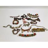 A GROUP OF 13 AFGHAN ANKLE BRACELETS MID C20TH,