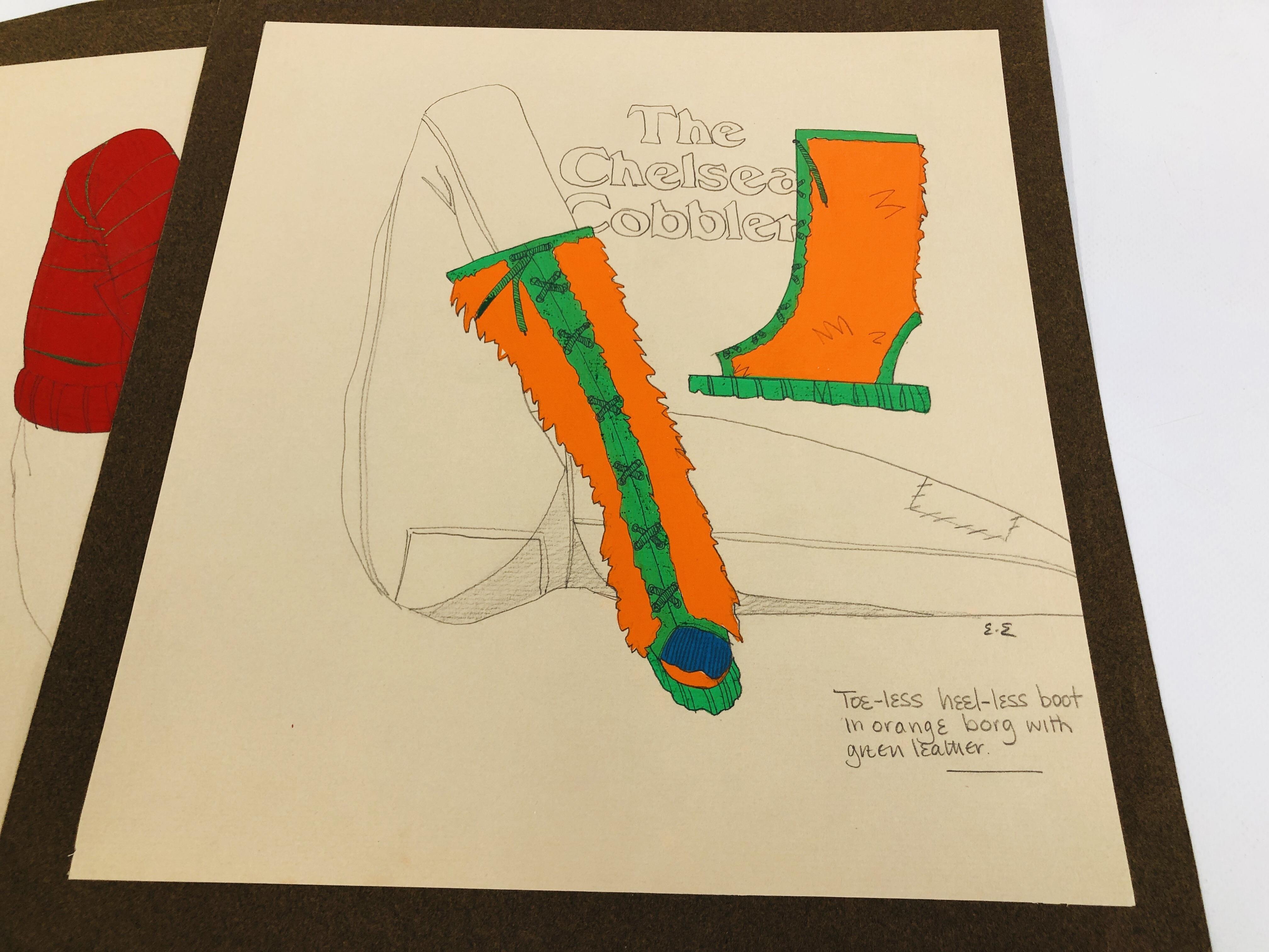 A GROUP OF 16 ORIGINAL FASHION DESIGN SKETCHES "THE CHELSEA COBBER" BEARING INITIALS E.E. - Image 15 of 17