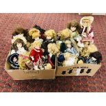 COLLECTION OF ASSORTED CHINA COLLECTOR'S DOLLS IN TWO BOXES - APPROX 28.