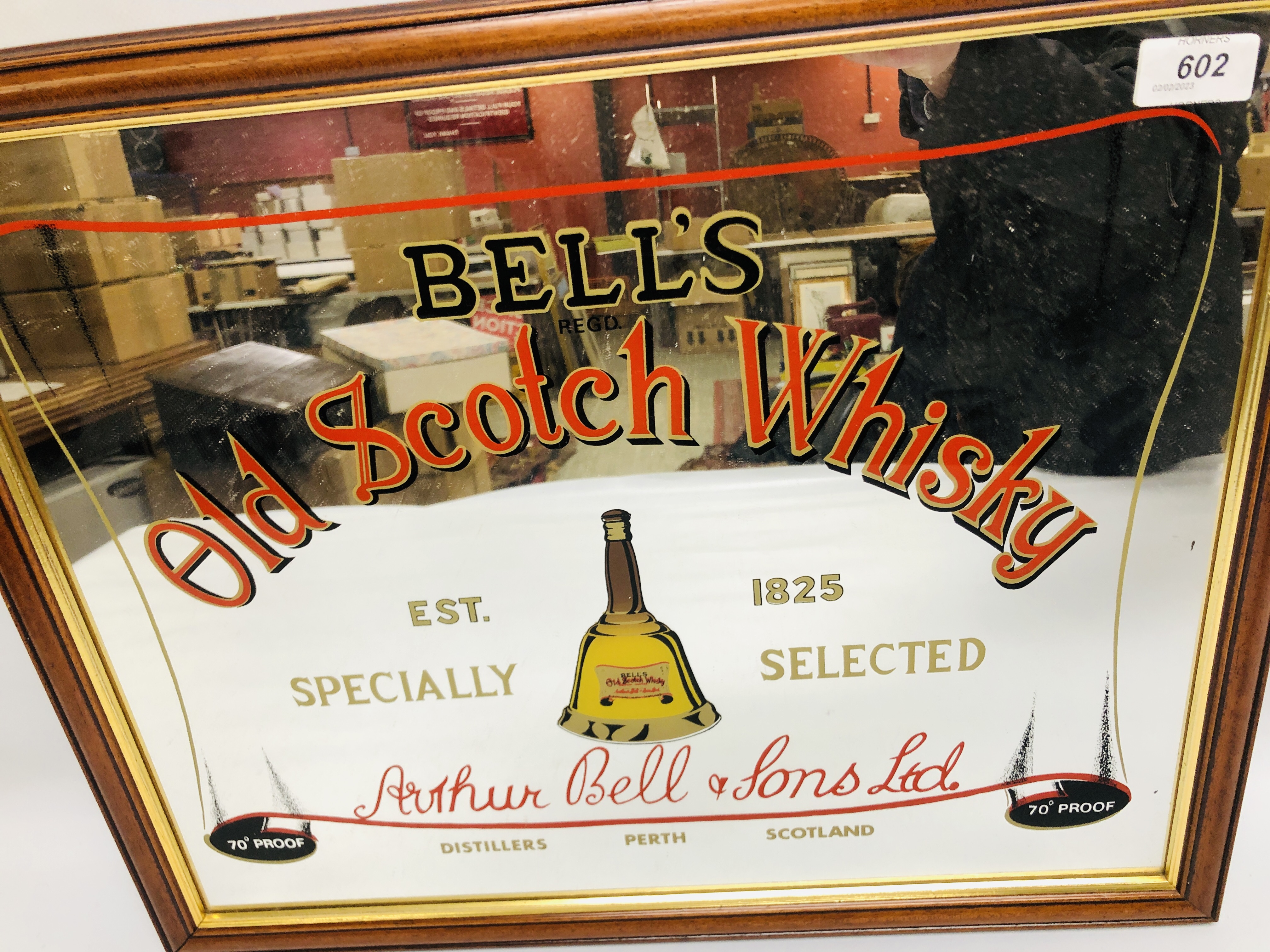 "BELLS" OLD SCOTCH WHISKY ADVERTISING MIRROR. - Image 2 of 2