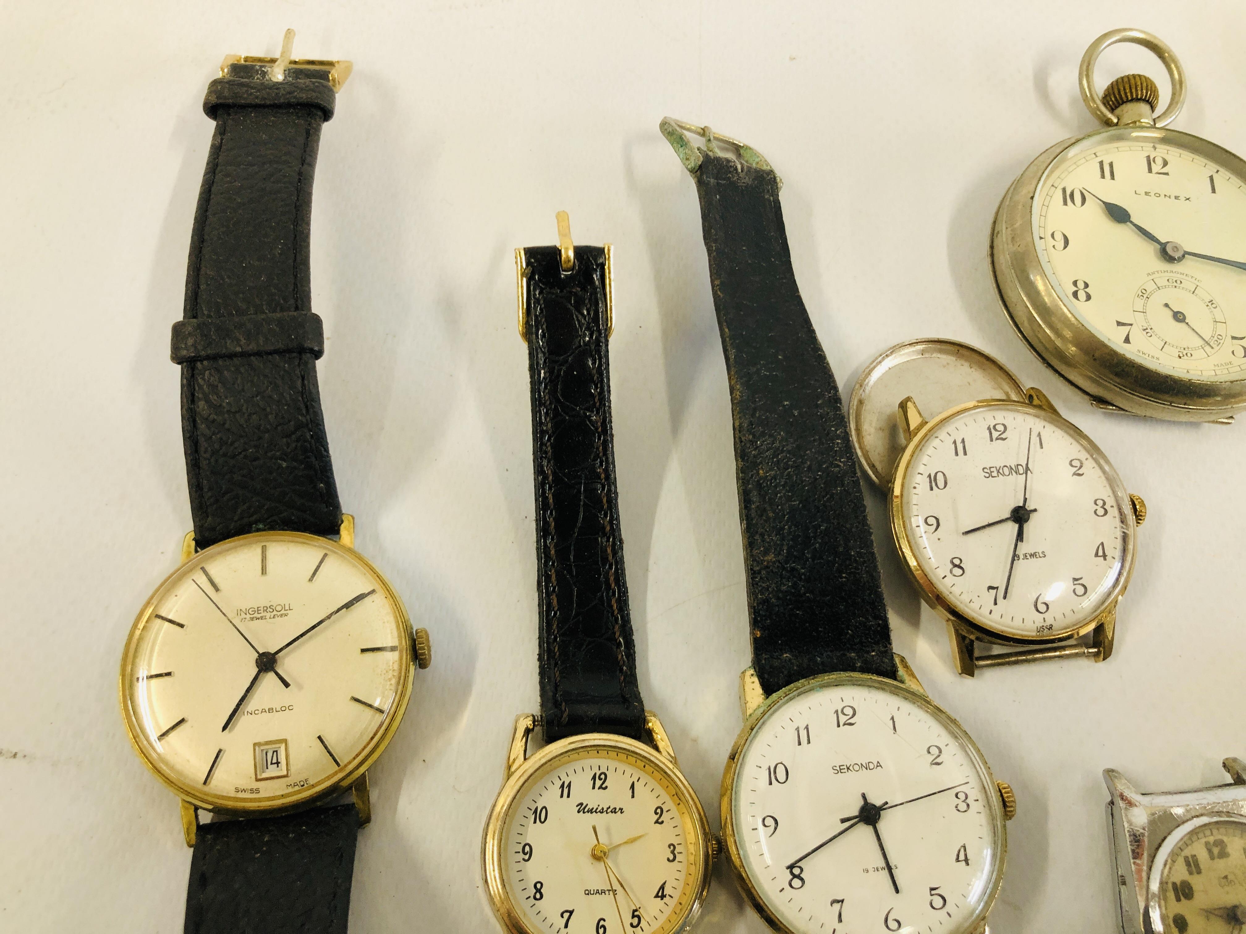 COLLECTION OF VARIOUS WATCHES TO INCLUDE SEKONDA, INGERSOLL ETC - SPARES AND REPAIRS. - Image 3 of 9