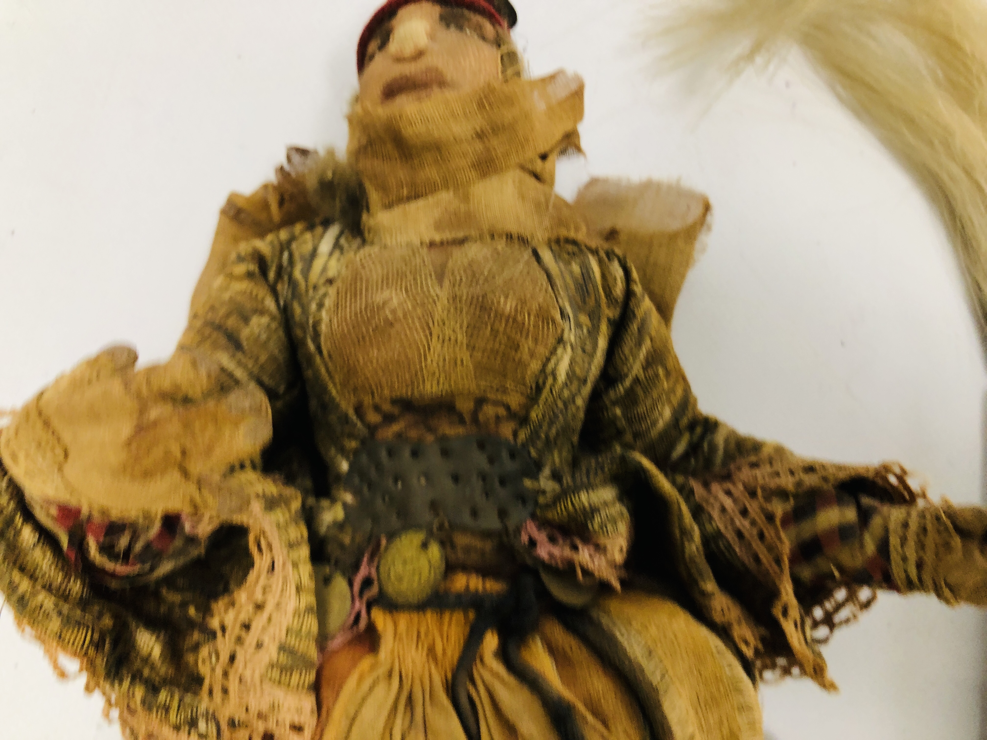 A VINTAGE AFGHAN HANDMADE DOLL, WEARING TRADITIONAL DRESS, - Image 2 of 10