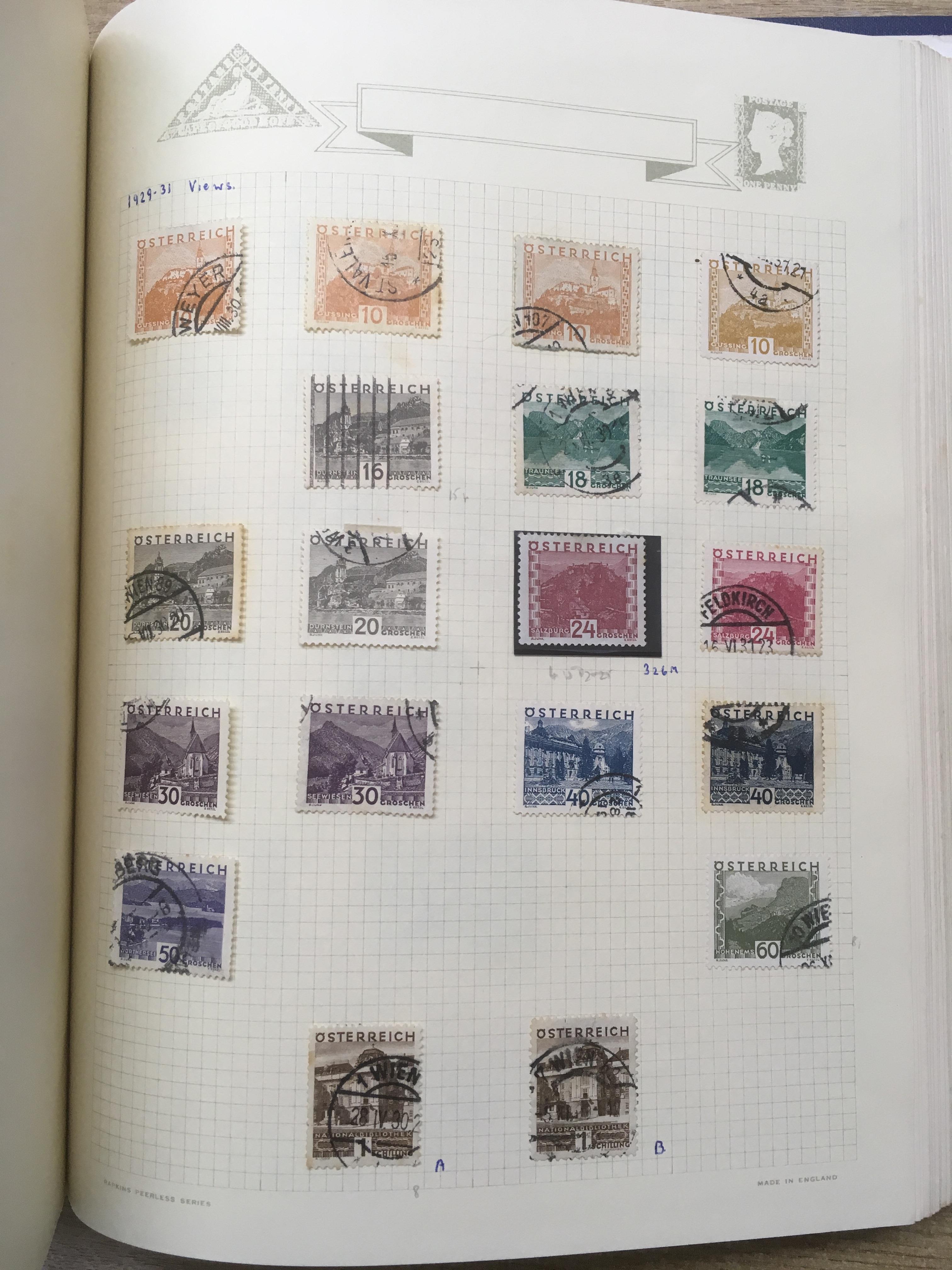 BOX OF STAMP COLLECTIONS IN FIVE VOLUMES AND LOOSE, TITANIC SOUVENIR COLLECTION, AUSTRIA, - Image 8 of 10