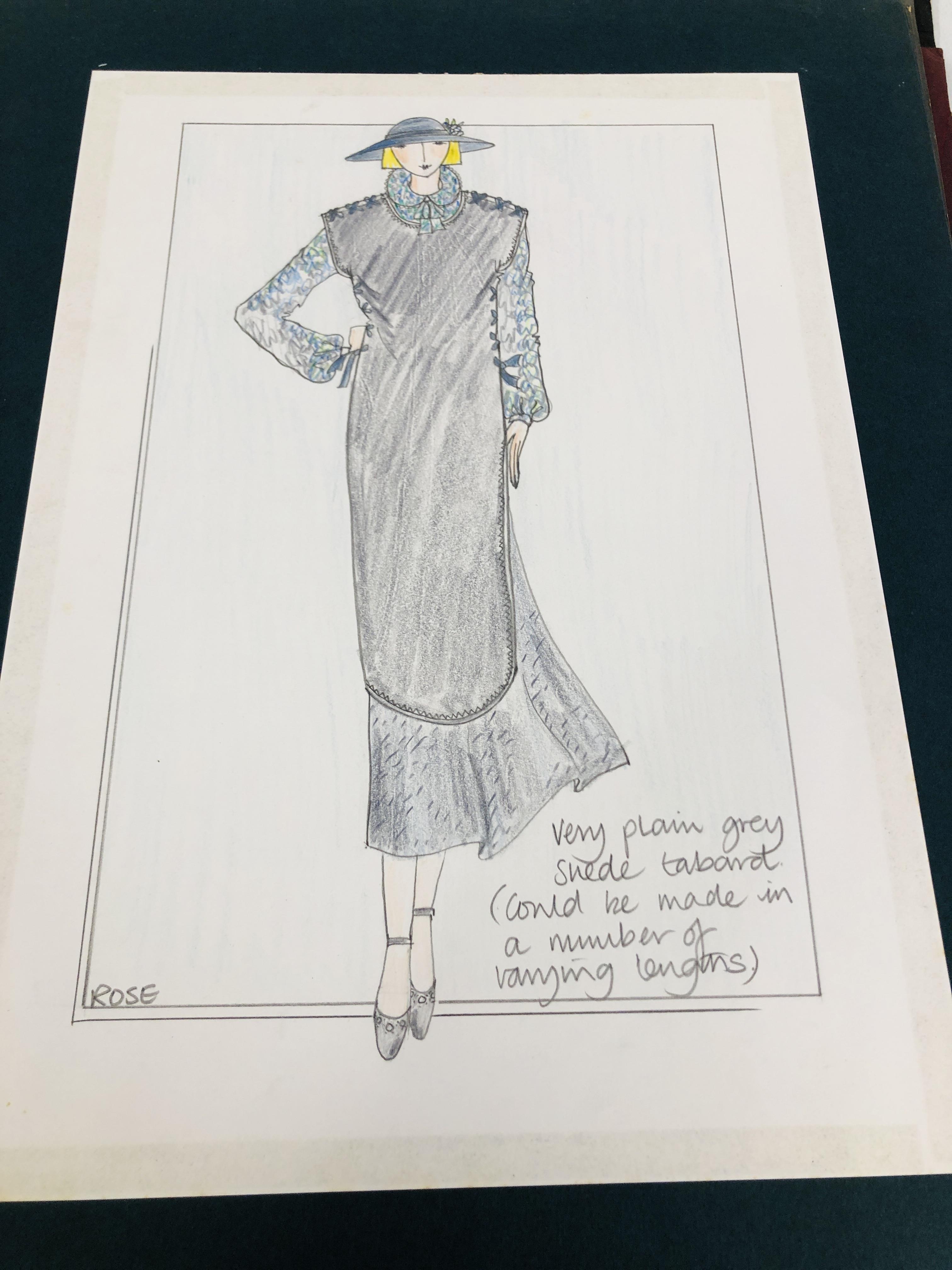 A FOLIO COLLECTION OF 23 ORIGINAL FASHION DESIGN SKETCHES TO INCLUDE BARBARA KENNINGTON, - Image 10 of 24