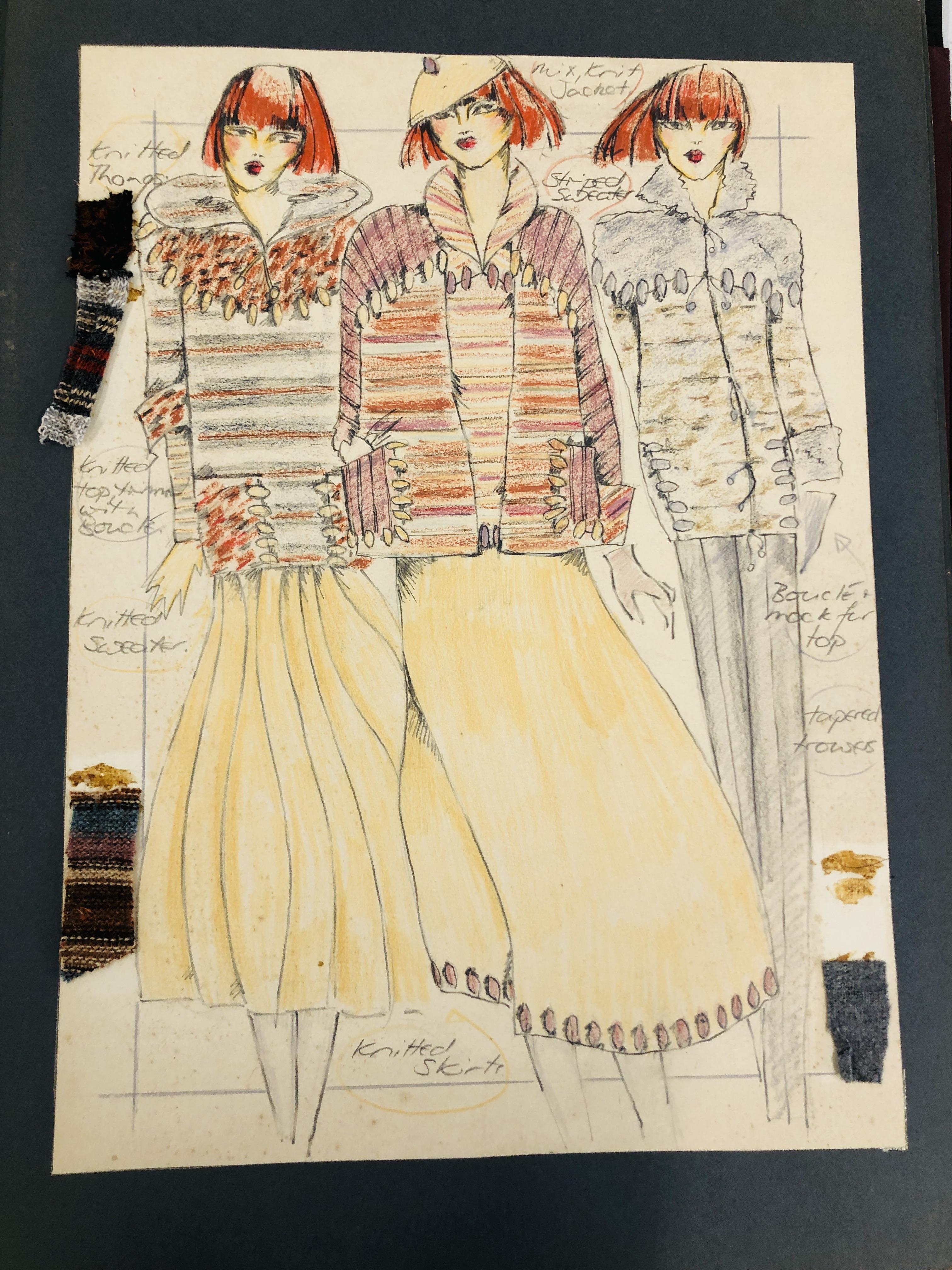 A FOLIO COLLECTION OF 23 ORIGINAL FASHION DESIGN SKETCHES TO INCLUDE BARBARA KENNINGTON, - Image 15 of 24