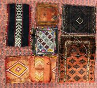 A GROUP OF SIX BAGS TO INCLUDE MAINLY AFGHAN EXAMPLES LARGEST 76CM. X 60CM.